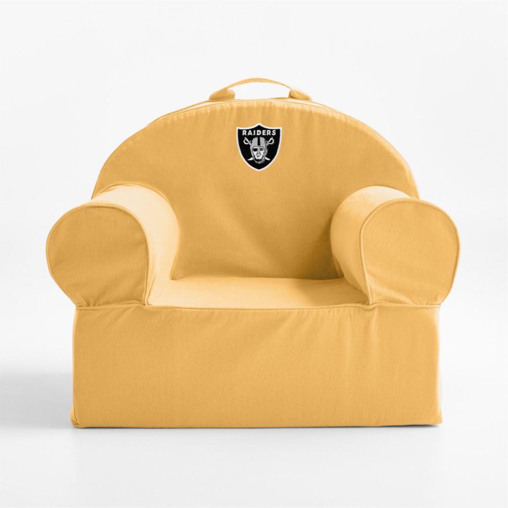 NFL Las Vegas Raiders Large Savannah Yellow Organic Cotton Kids Lounge Nod Chair