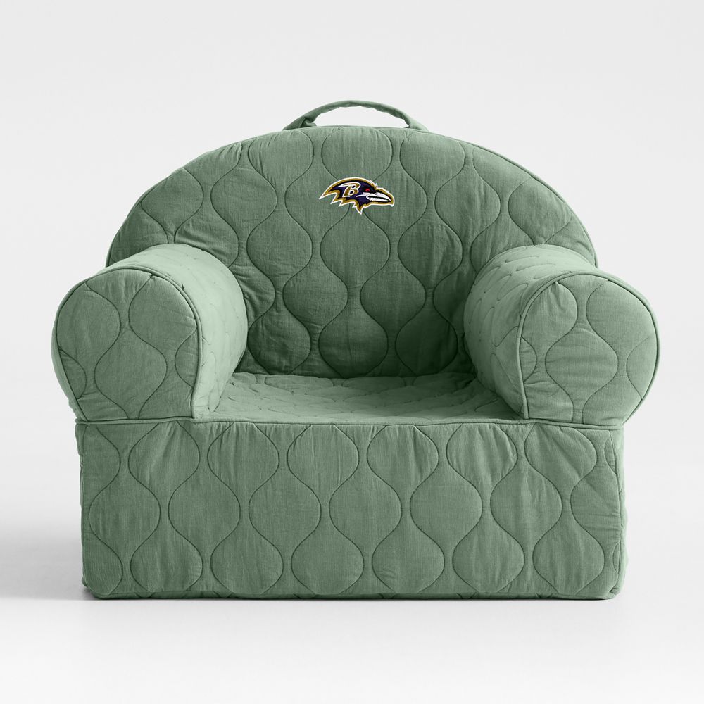 NFL Baltimore Ravens Large Iceberg Green Quilted Cotton Corduroy Kids Lounge Nod Chair