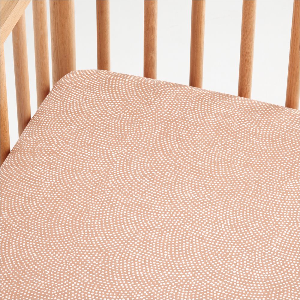 Batik Clay 100% Organic Cotton Baby Crib Fitted Sheet by Leanne Ford