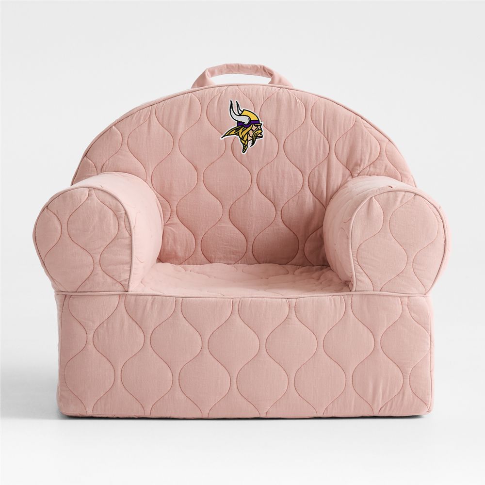 NFL Minnesota Vikings Large Rosy Lilac Quilted Cotton Corduroy Kids Lounge Nod Chair