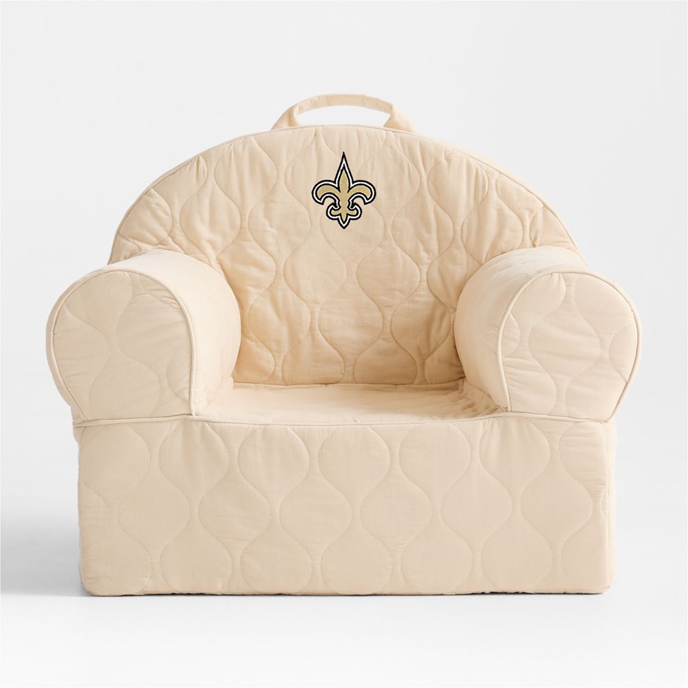 NFL New Orleans Saints Large Oatmeal Quilted Cotton Corduroy Kids Lounge Nod Chair