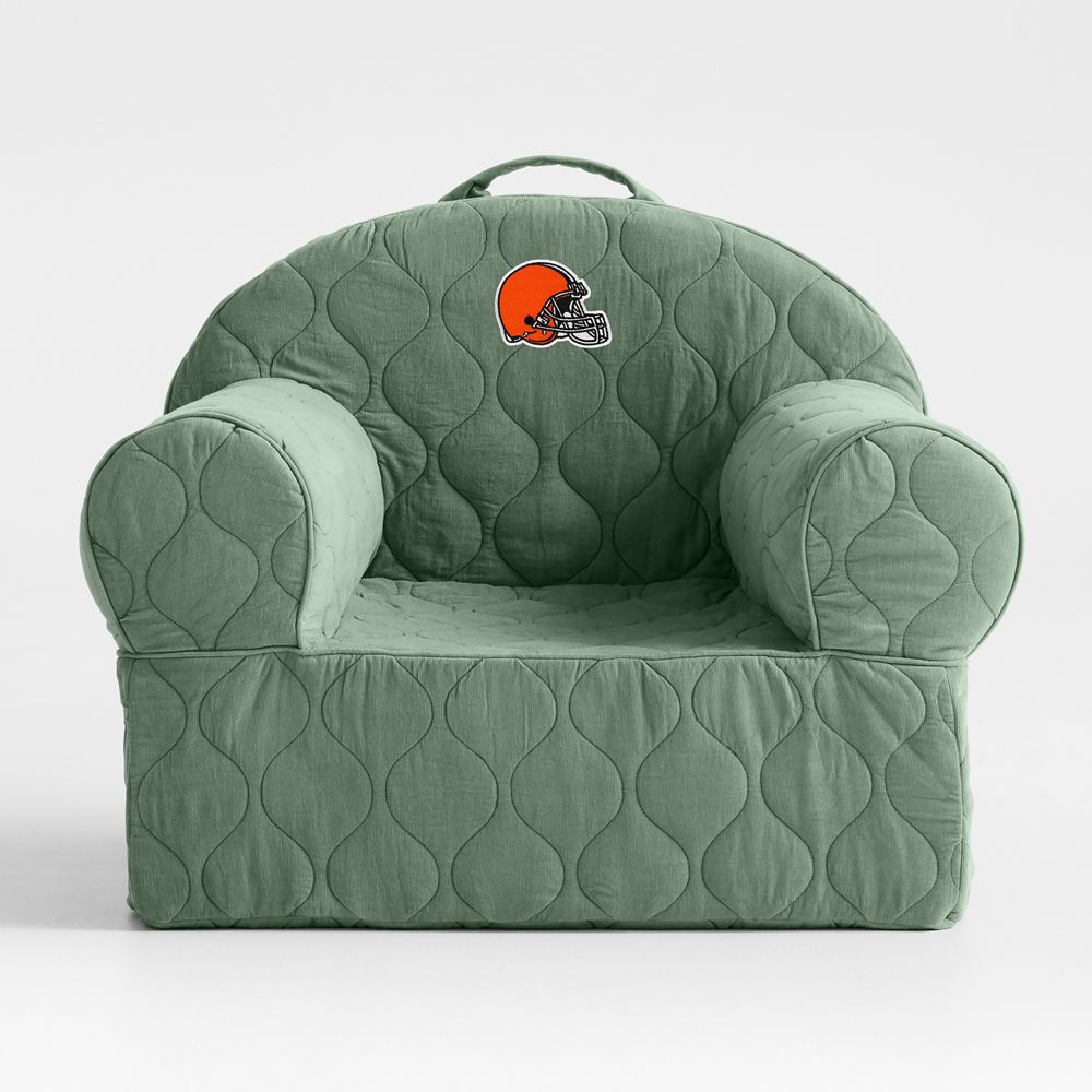 NFL Cleveland Browns Large Iceberg Green Quilted Cotton Corduroy Kids Lounge Nod Chair