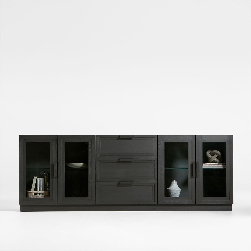 Calypso Black Wood Storage Media Console (72"-90")