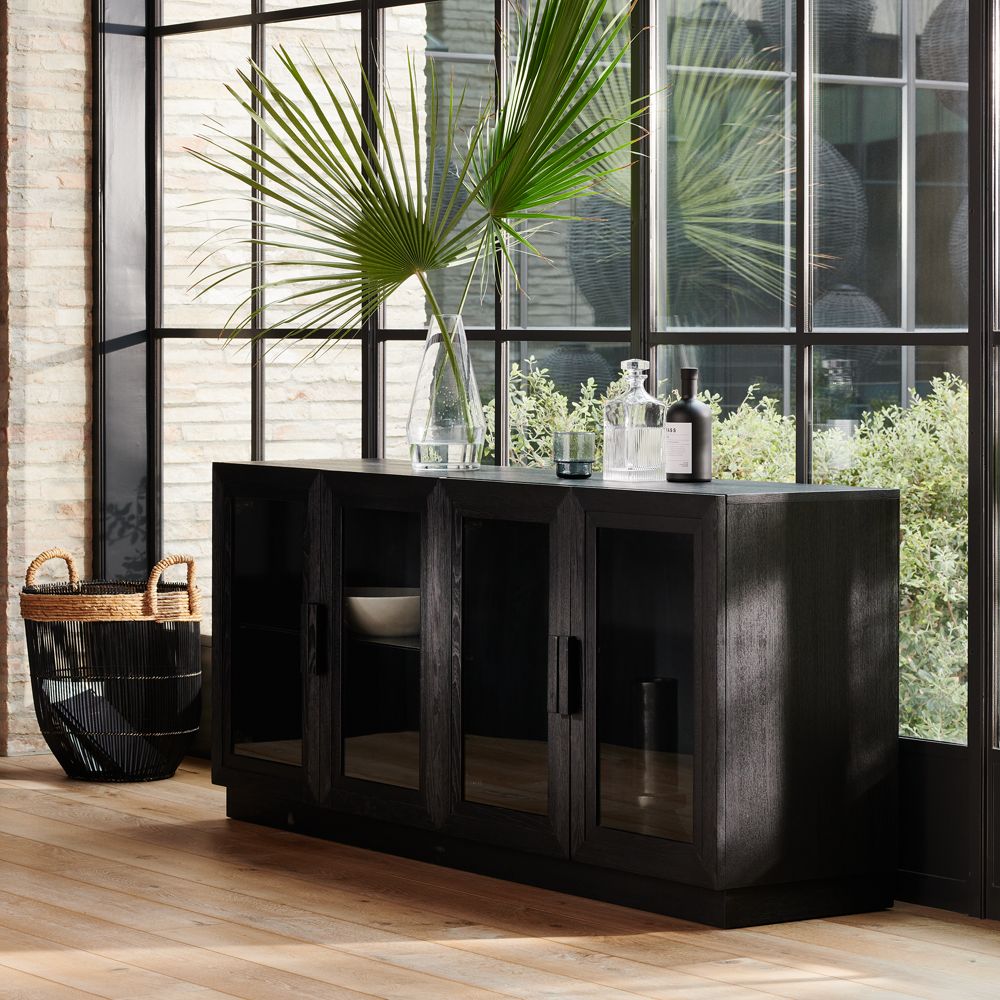 Calypso Black Wood Storage Media Console (72"-90")- Image 2