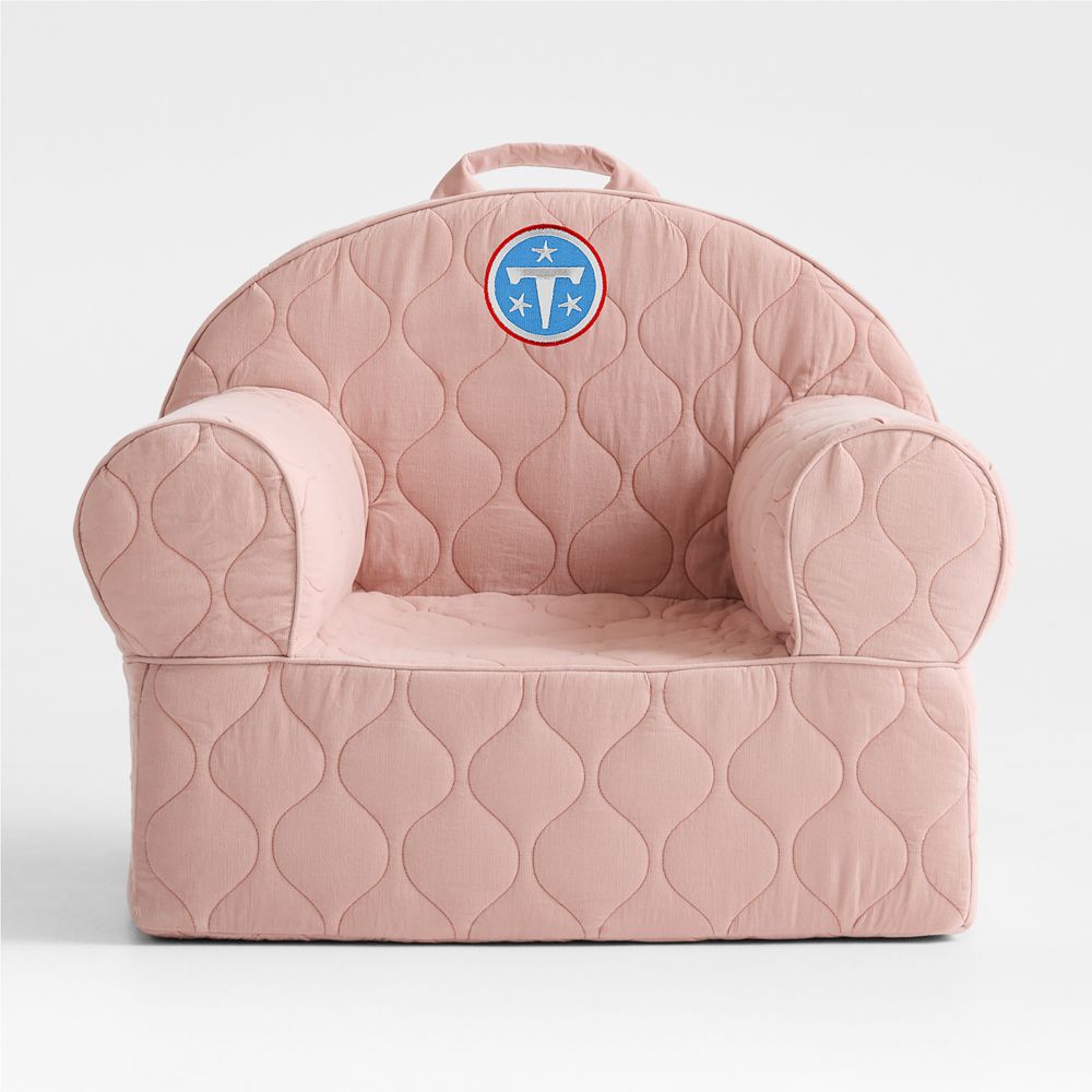 NFL Tennessee Titans Large Rosy Lilac Quilted Cotton Corduroy Kids Lounge Nod Chair