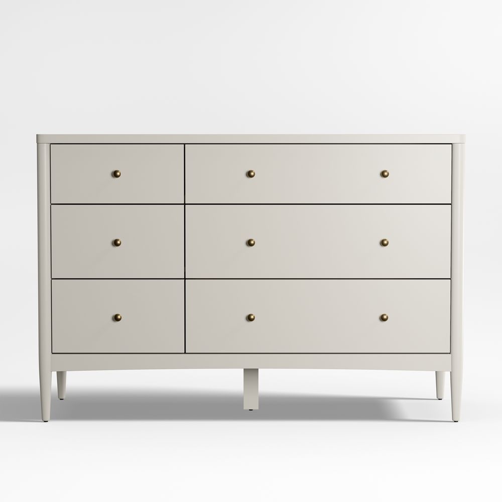 Hampshire 50" Cozy Grey Wood 6-Drawer Kids Dresser