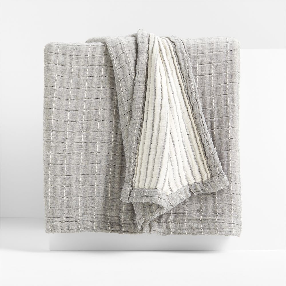 Organic Cotton Gauze Grey Throw