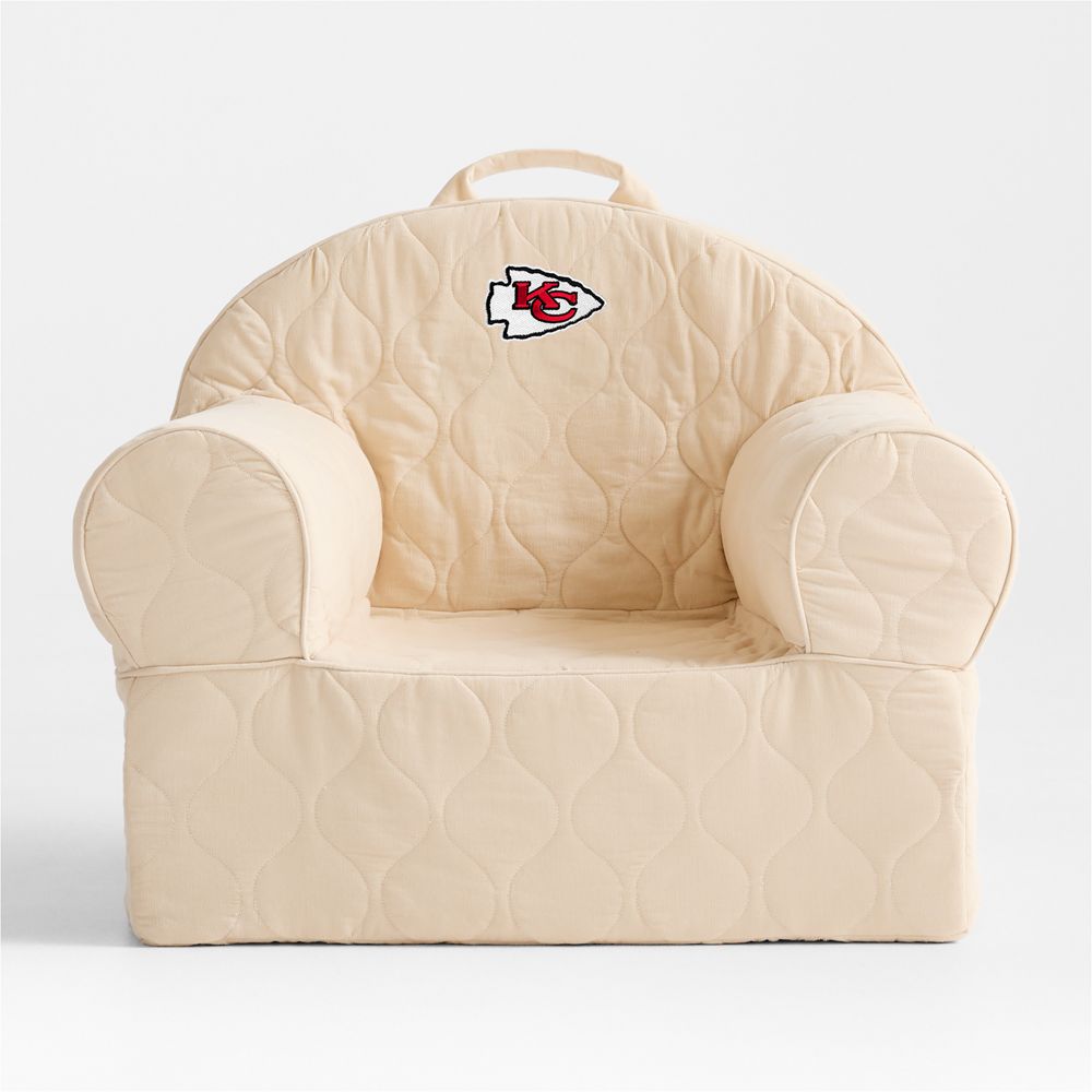 NFL Kansas City Chiefs Large Oatmeal Quilted Cotton Corduroy Kids Lounge Nod Chair