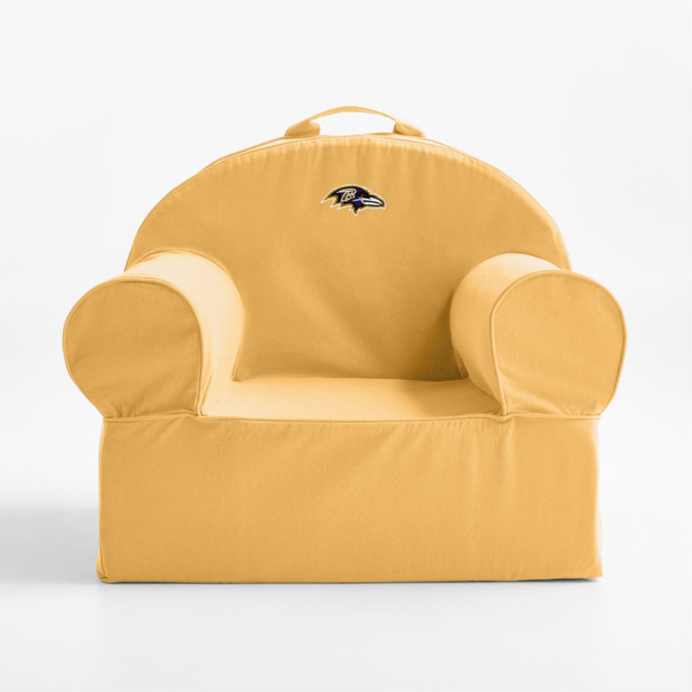 NFL Baltimore Ravens Large Savannah Yellow Organic Cotton Kids Lounge Nod Chair