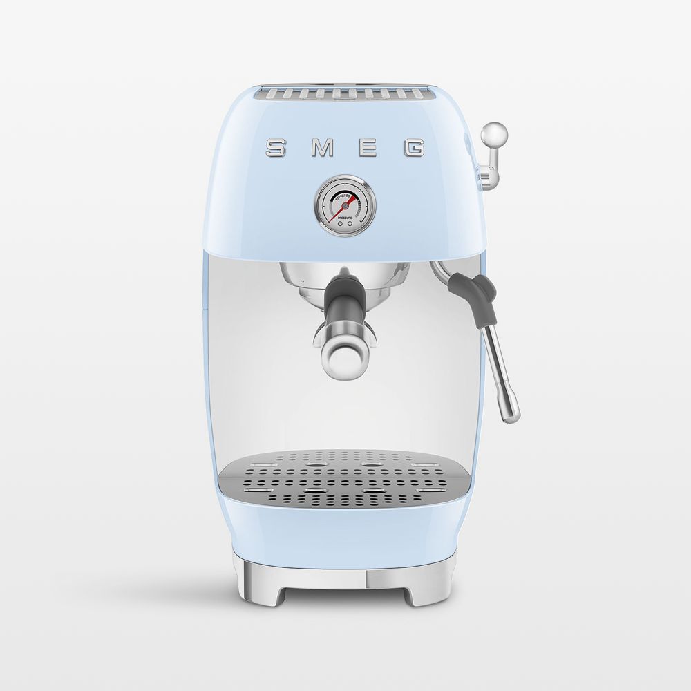 SMEG Blue Retro Manual Espresso Machine with Cold Brew