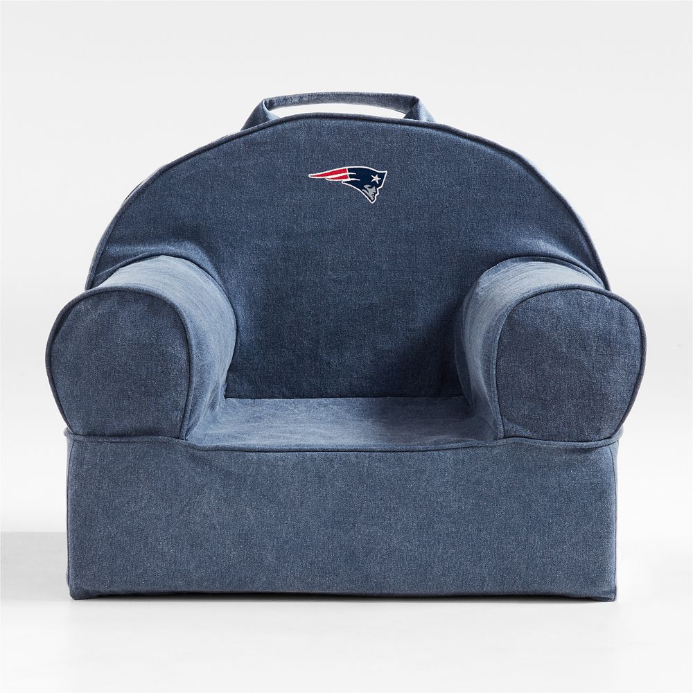 NFL New England Patriots Small Deep Indigo Organic Cotton Kids Lounge Nod Chair