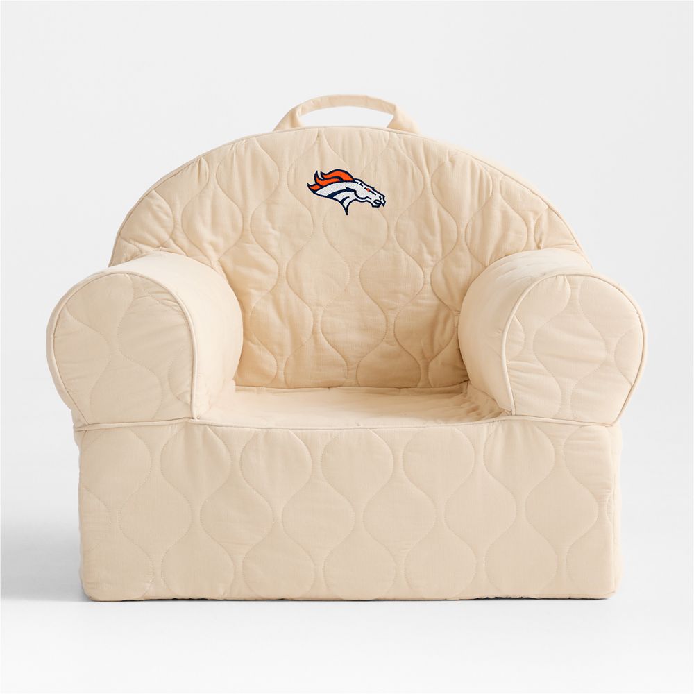 NFL Denver Broncos Large Oatmeal Quilted Cotton Corduroy Kids Lounge Nod Chair
