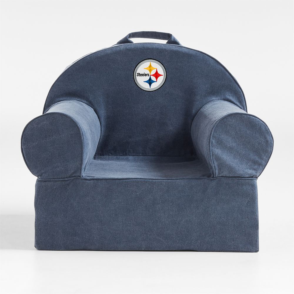 NFL Pittsburgh Steelers Large Deep Indigo Organic Cotton Kids Lounge Nod Chair