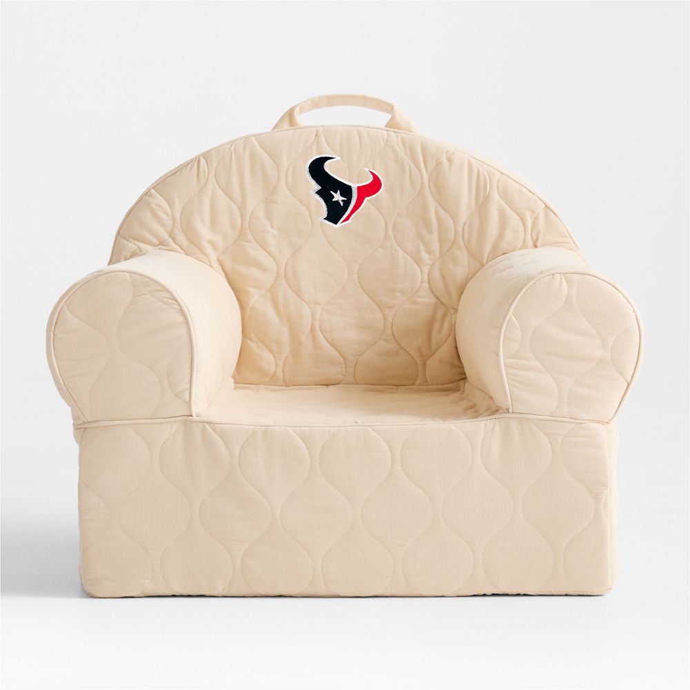 NFL Houston Texans Large Oatmeal Quilted Cotton Corduroy Kids Lounge Nod Chair