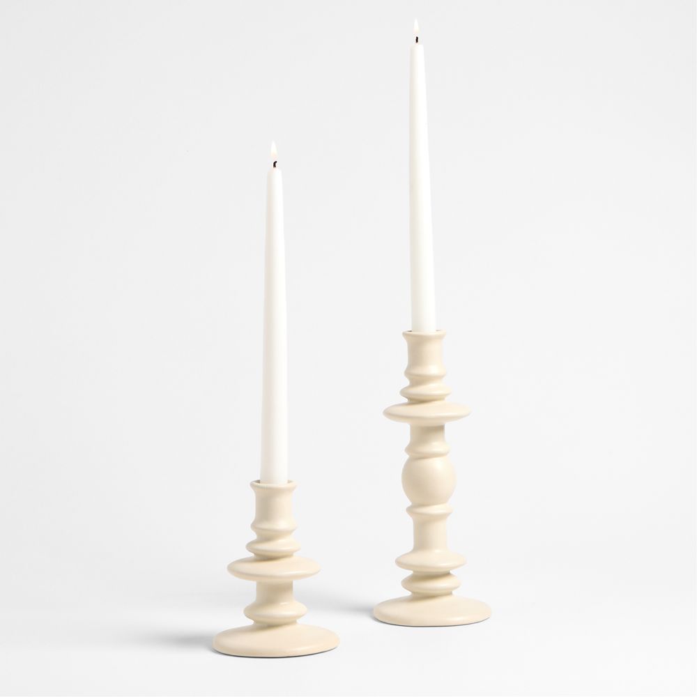 Alternative view of Cortana Off-White Earthenware Taper Holders
