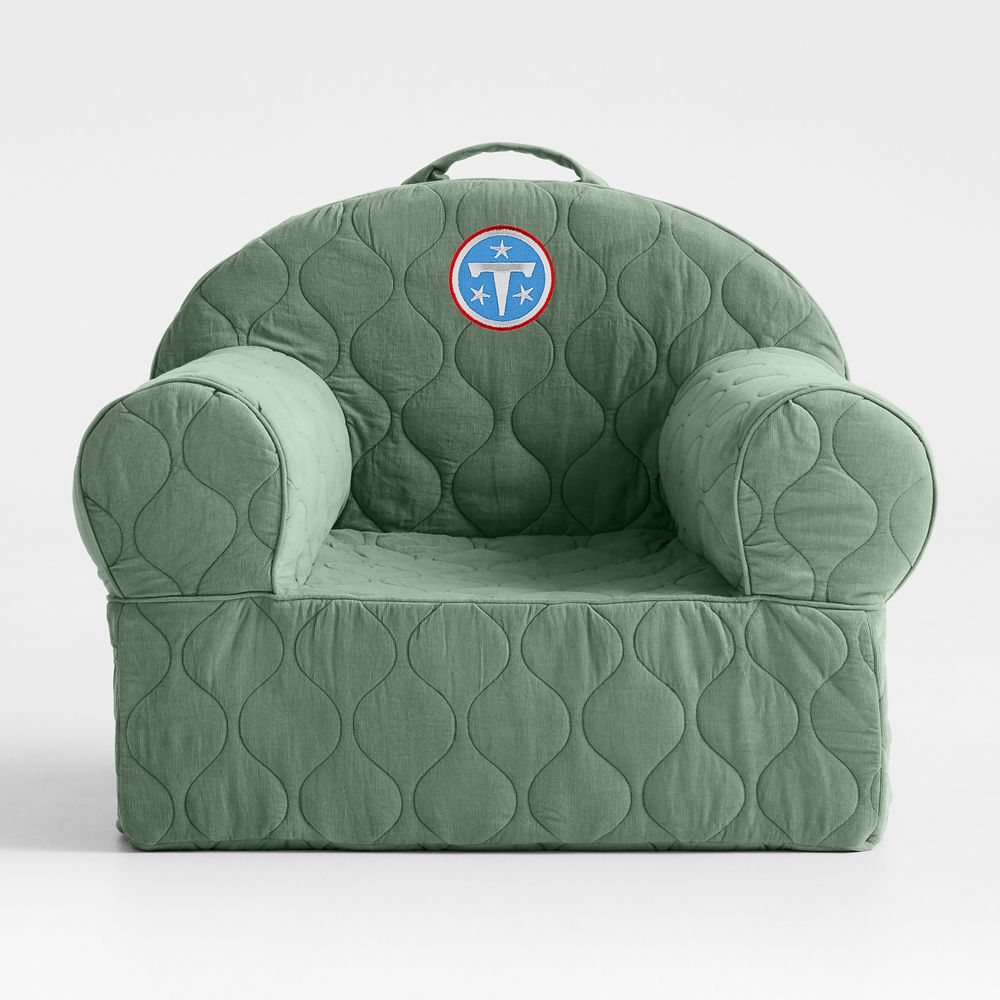 NFL Tennessee Titans Large Iceberg Green Quilted Cotton Corduroy Kids Lounge Nod Chair