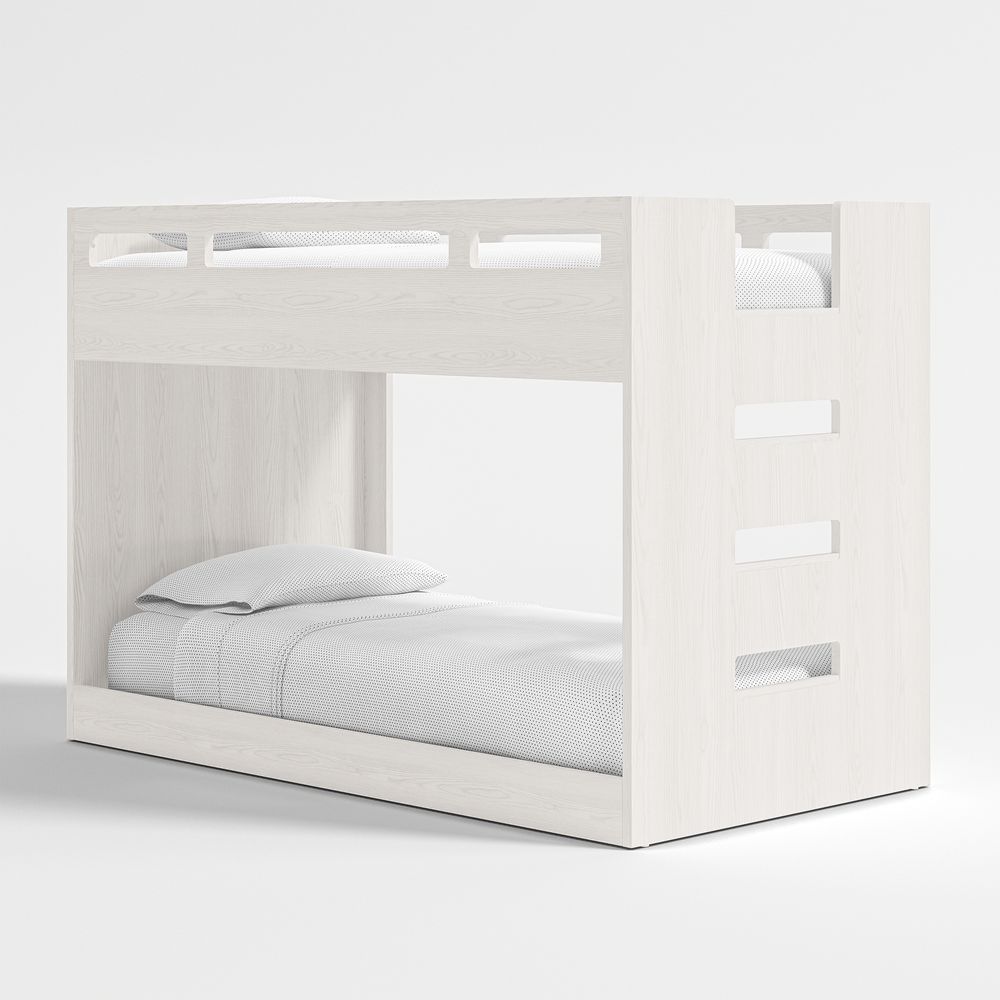 Abridged White Glaze Low Twin Kids Bunk Bed
