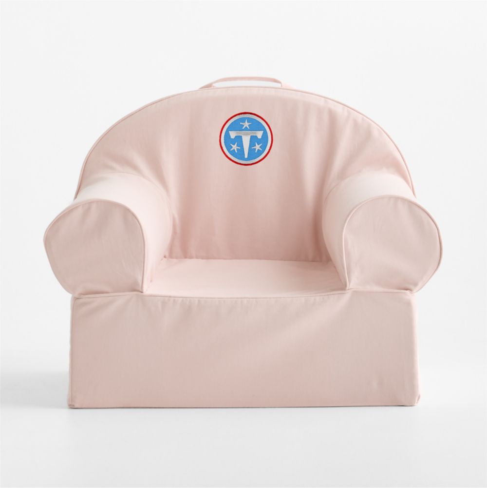 NFL Tennessee Titans Large Soft Pink Organic Cotton Kids Lounge Nod Chair