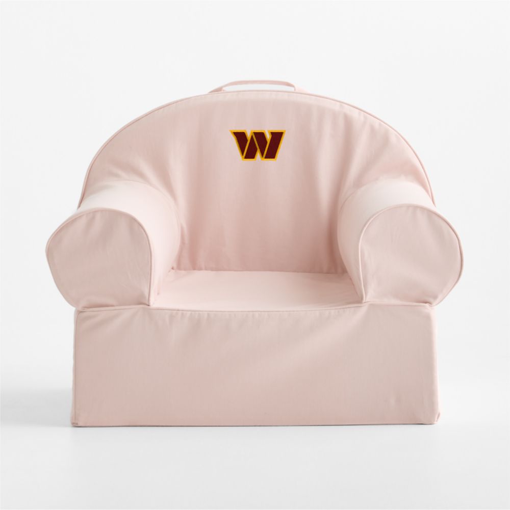 NFL Washington Commanders Large Soft Pink Organic Cotton Kids Lounge Nod Chair