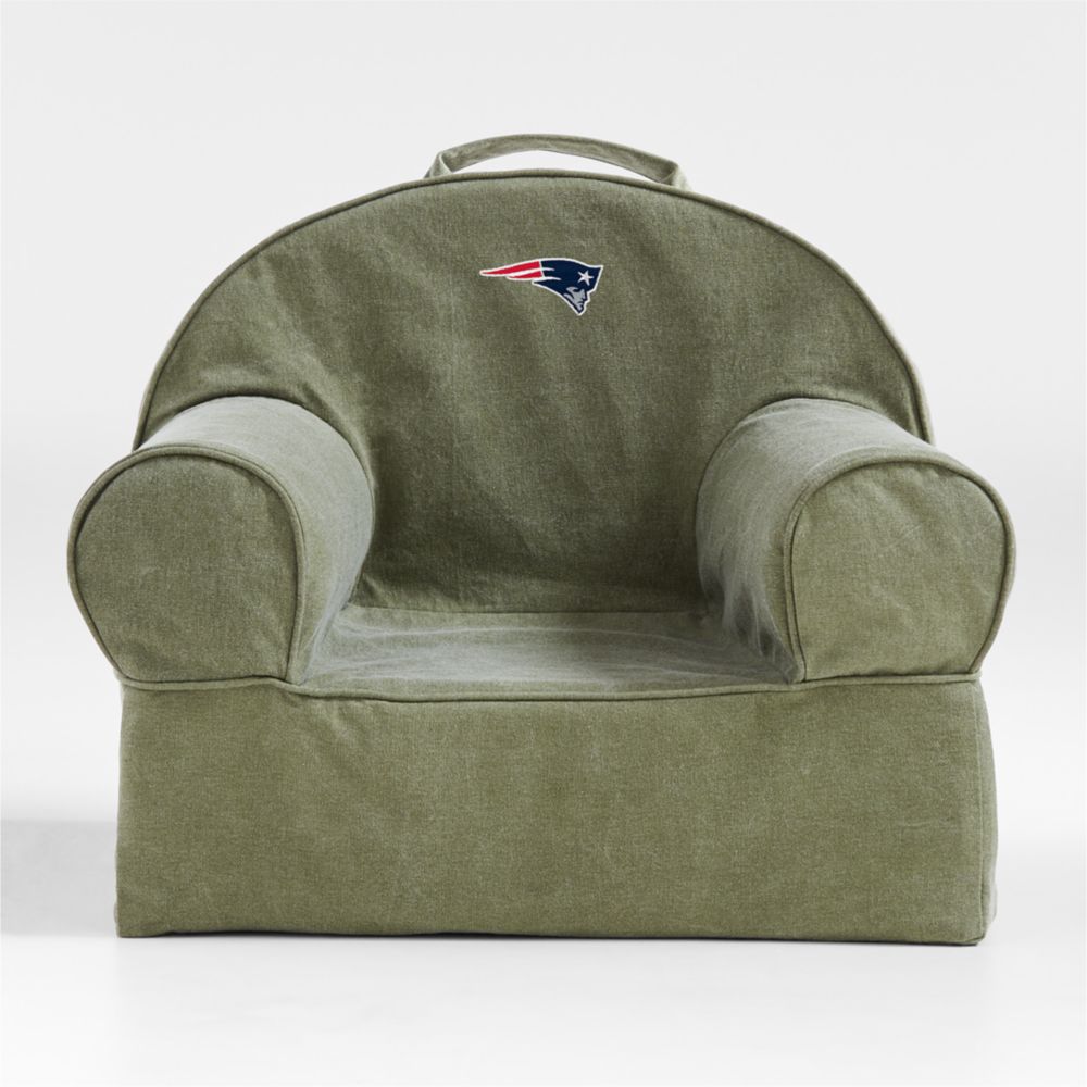 NFL New England Patriots Small Cyprus Green Organic Cotton Kids Lounge Nod Chair