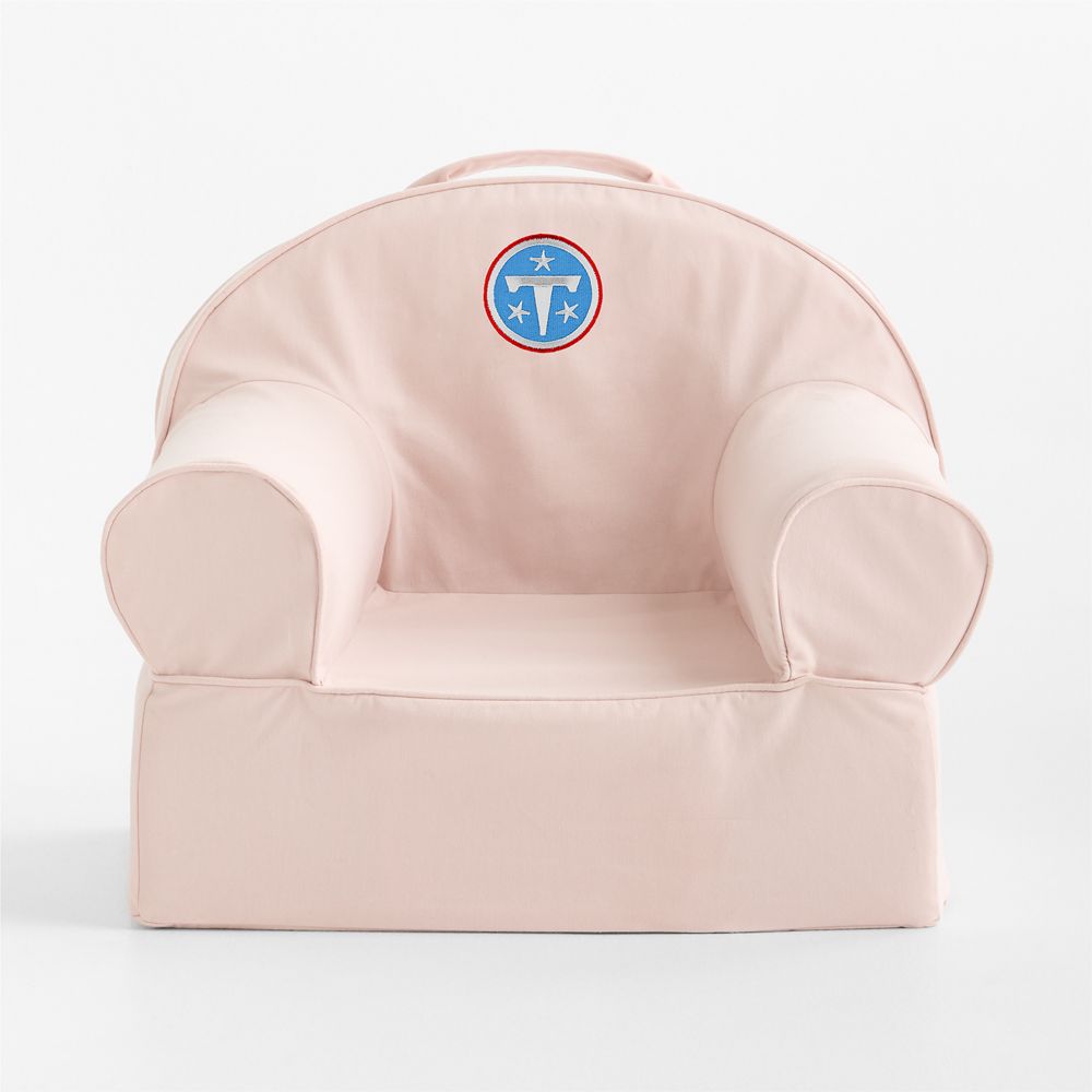 NFL Tennessee Titans Small Soft Pink Organic Cotton Kids Lounge Nod Chair