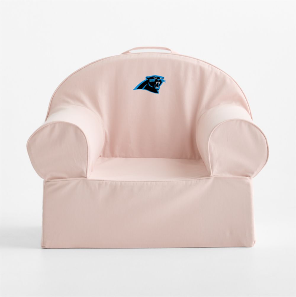 NFL Carolina Panthers Large Soft Pink Organic Cotton Kids Lounge Nod Chair