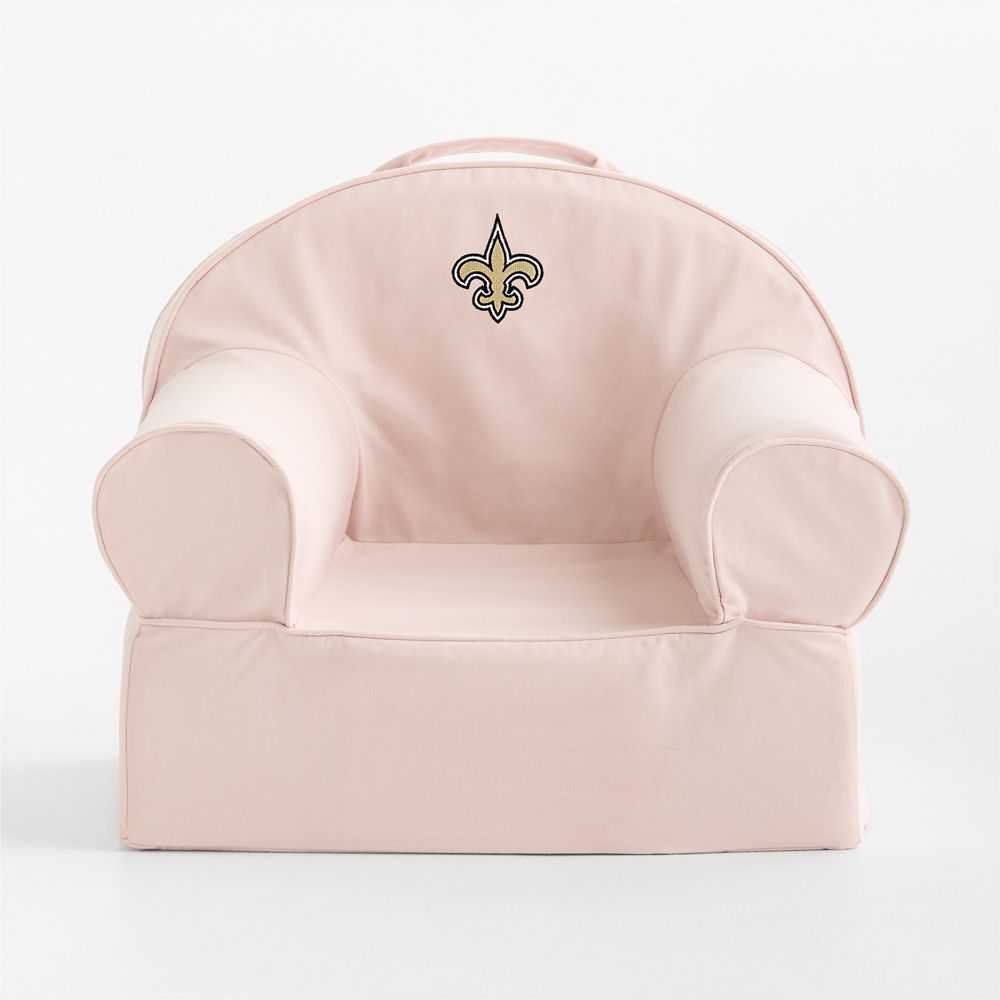 NFL New Orleans Saints Small Soft Pink Organic Cotton Kids Lounge Nod Chair