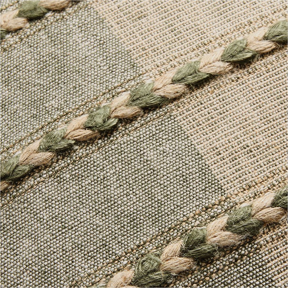 Isla Braided Stripe 23"x23" Shadow Sage Green Throw Pillow- Image 2