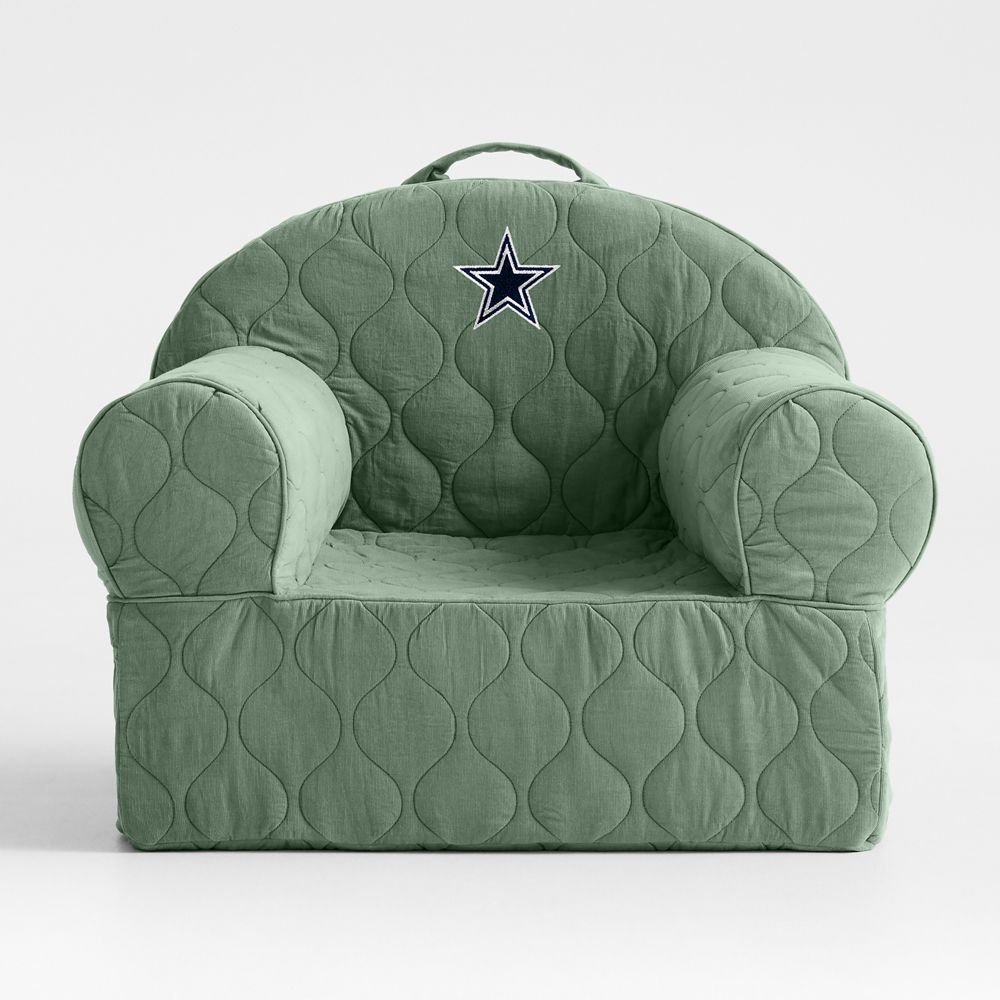 NFL Dallas Cowboys Large Iceberg Green Quilted Cotton Corduroy Kids Lounge Nod Chair