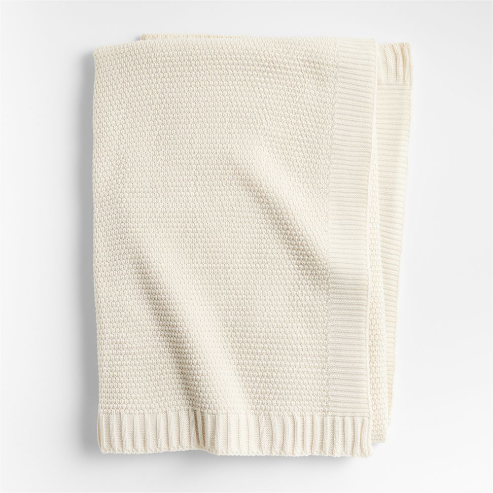 Bubble Knit Arctic Ivory Recycled Kids Bed Blanket