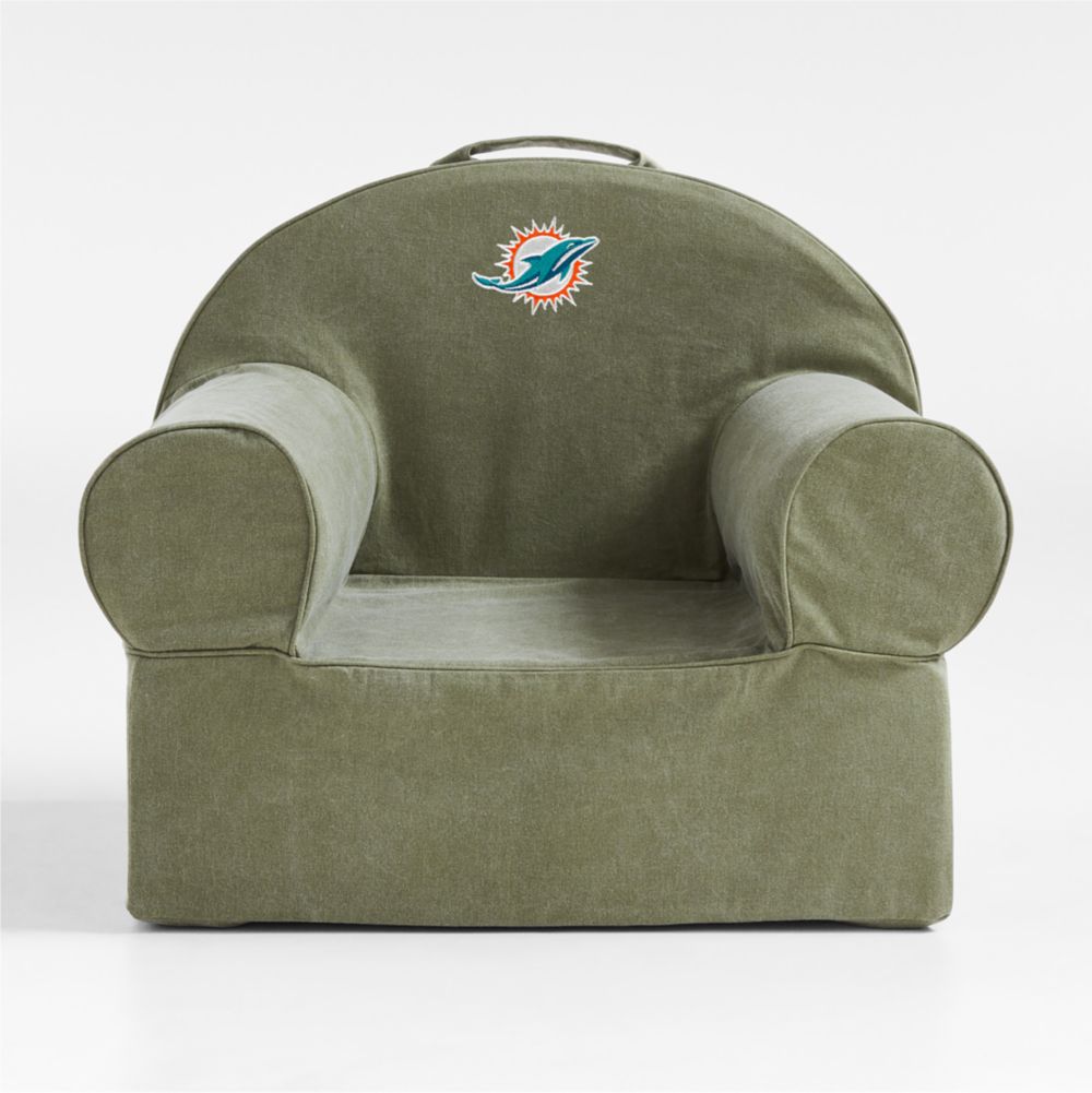 NFL Miami Dolphins Large Cyprus Green Organic Cotton Kids Lounge Nod Chair