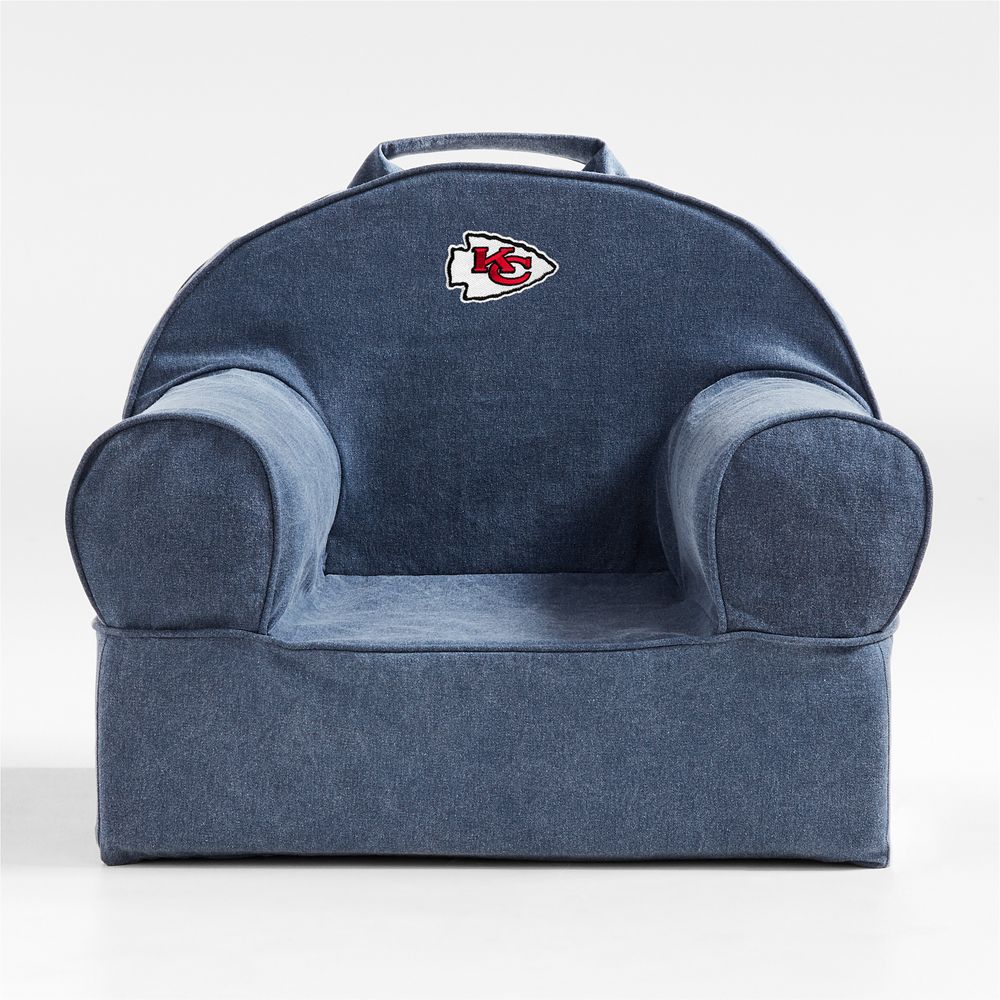 NFL Kansas City Chiefs Small Deep Indigo Organic Cotton Kids Lounge Nod Chair