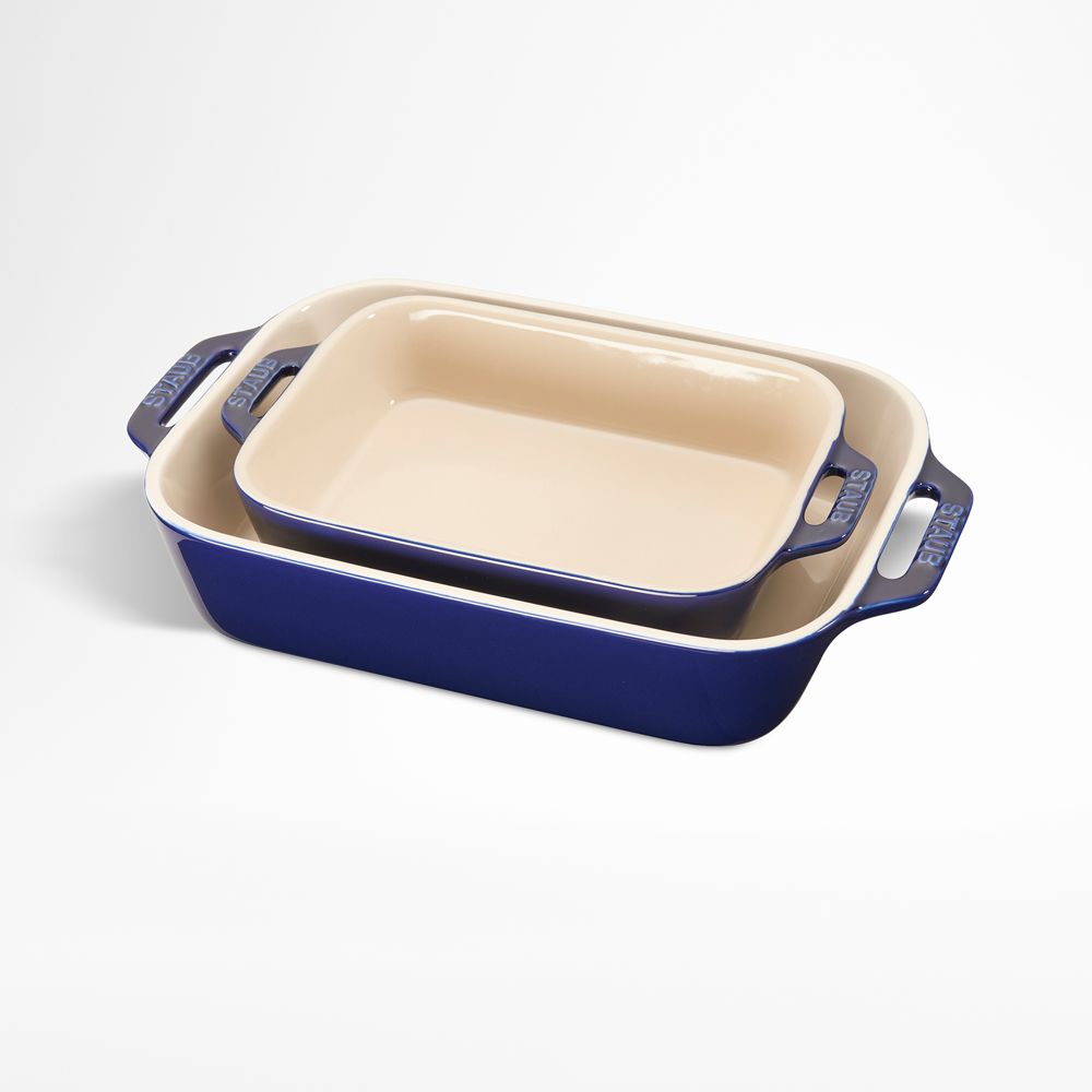 Staub Dark Blue 2-Piece Rectangular Baker Set