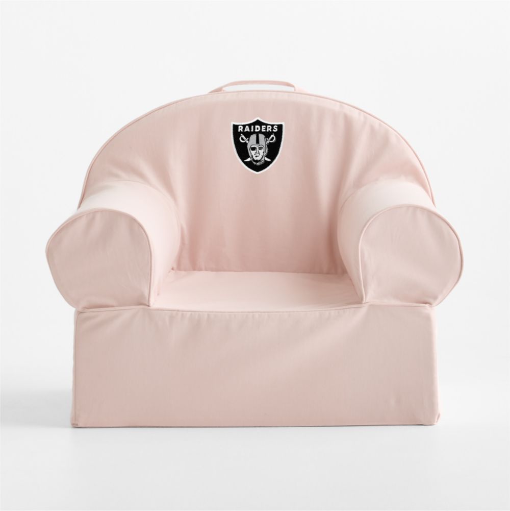 NFL Las Vegas Raiders Large Soft Pink Organic Cotton Kids Lounge Nod Chair