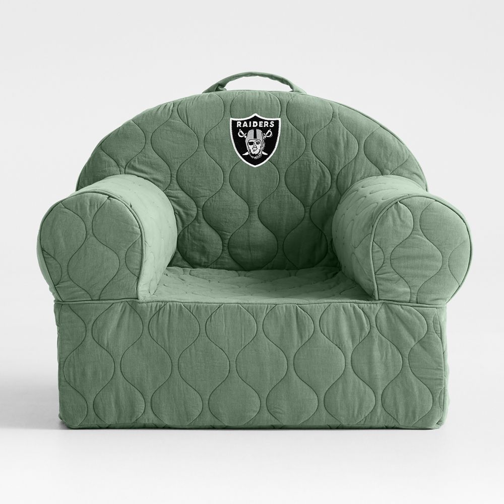 NFL Las Vegas Raiders Large Iceberg Green Quilted Cotton Corduroy Kids Lounge Nod Chair