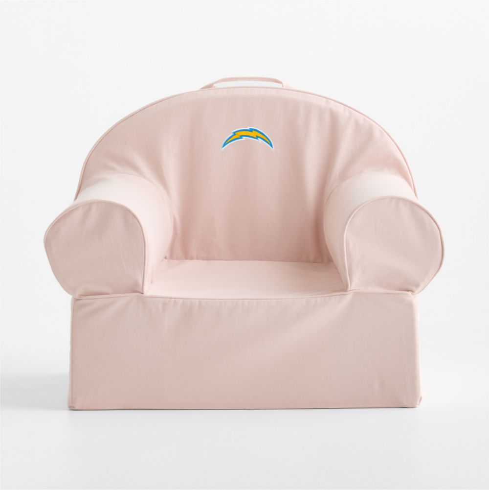 NFL Los Angeles Chargers Large Soft Pink Organic Cotton Kids Lounge Nod Chair