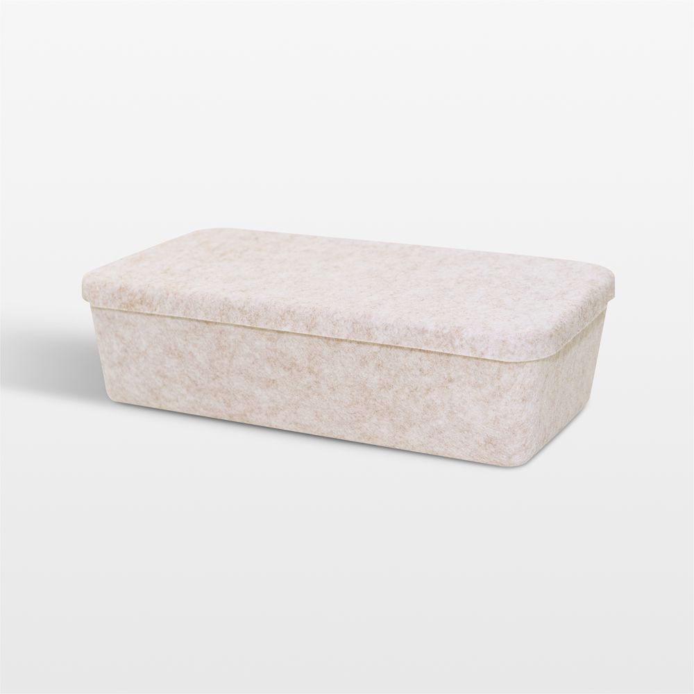 SortJoy Long Stone Sculpted Storage Bin with Lid