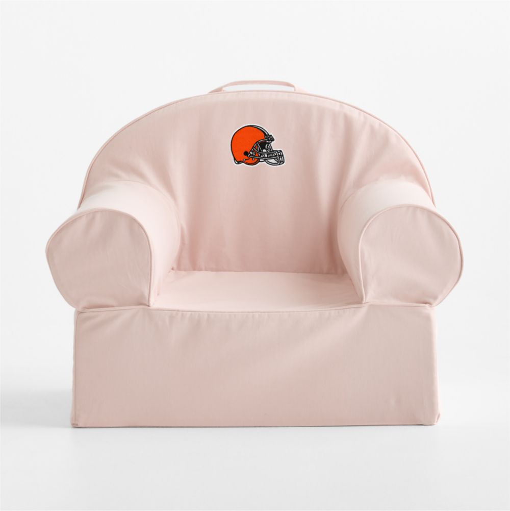 NFL Cleveland Browns Large Soft Pink Organic Cotton Kids Lounge Nod Chair