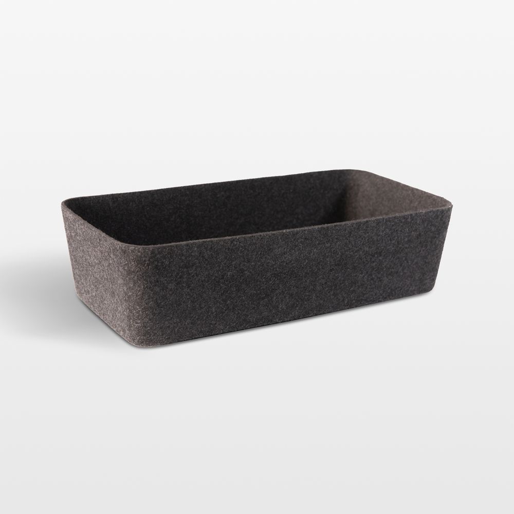 SortJoy Long Carbon Sculpted Storage Bin