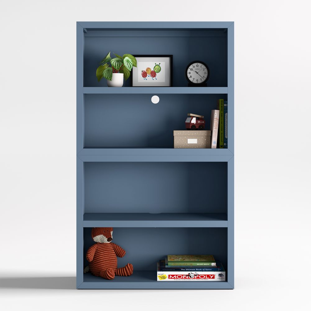 Ever Simple 36" Modular Slate Blue Wood Kids Open Bookcase