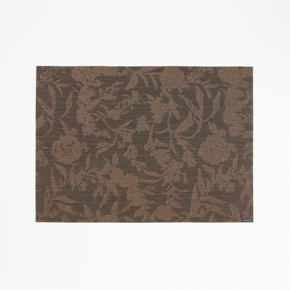 Chilewich Rectangular Earth Brown Floral Vinyl Placemat