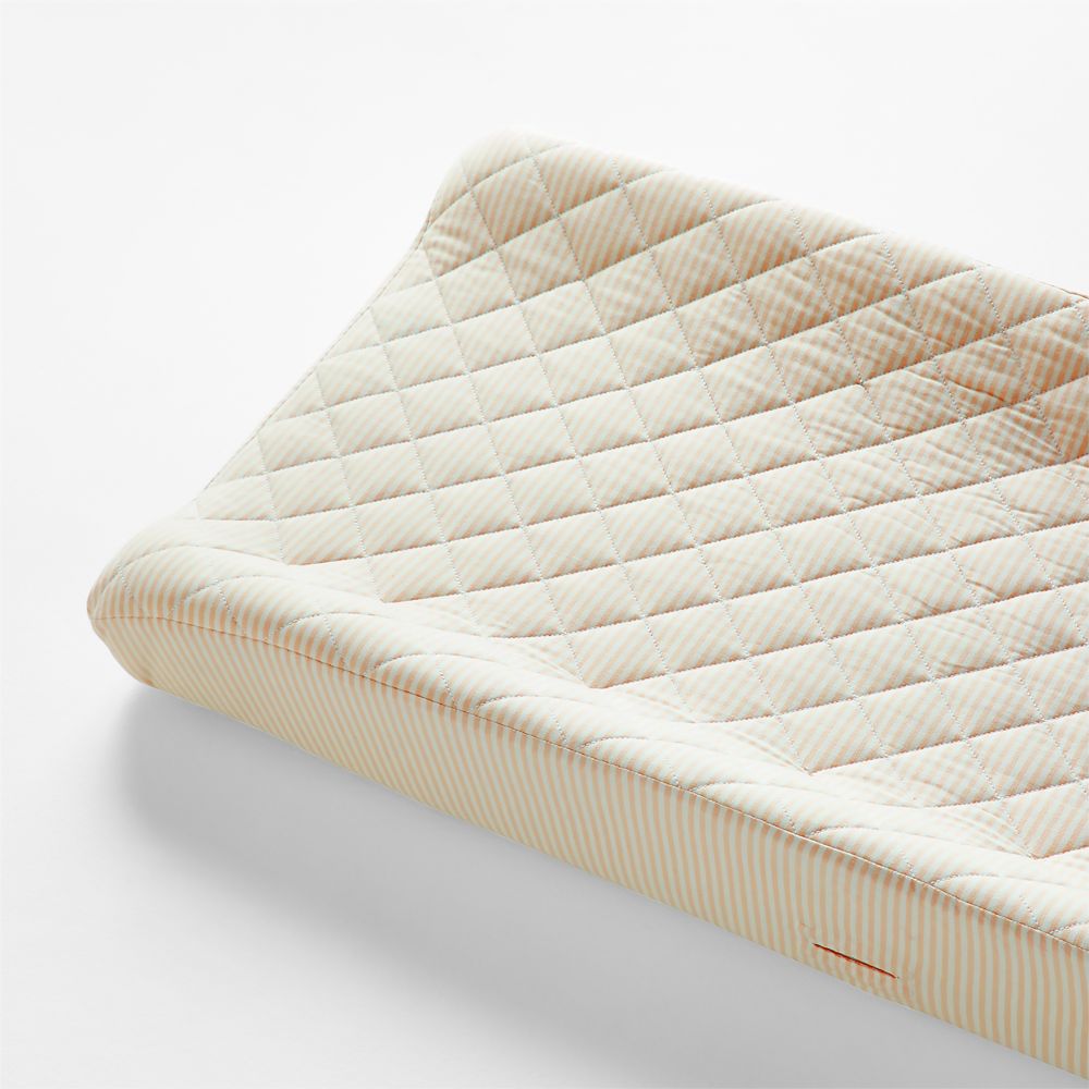 Comfy Tee Whisper Stripe Natural Organic Cotton Jersey Baby Changing Pad Cover