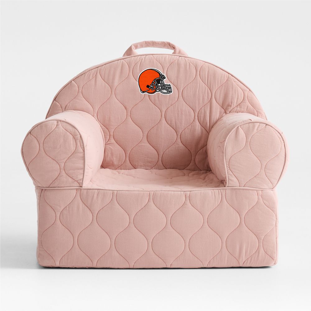 NFL Cleveland Browns Large Rosy Lilac Quilted Cotton Corduroy Kids Lounge Nod Chair