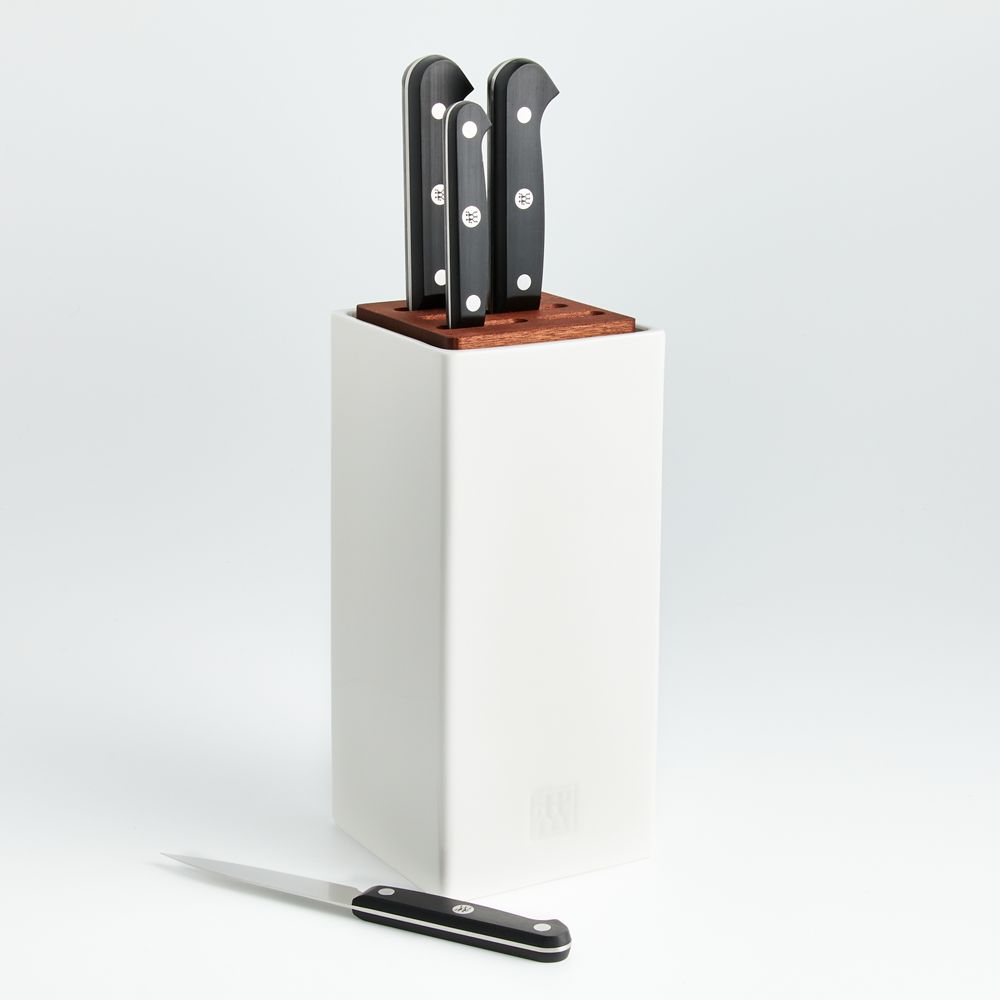 ZWILLING Gourmet 5-Piece White Canister Knife Set