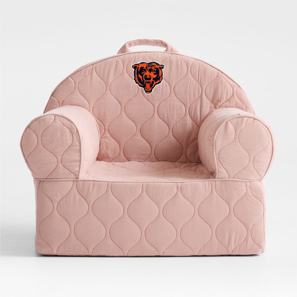 NFL Chicago Bears Large Rosy Lilac Quilted Cotton Corduroy Kids Lounge Nod Chair
