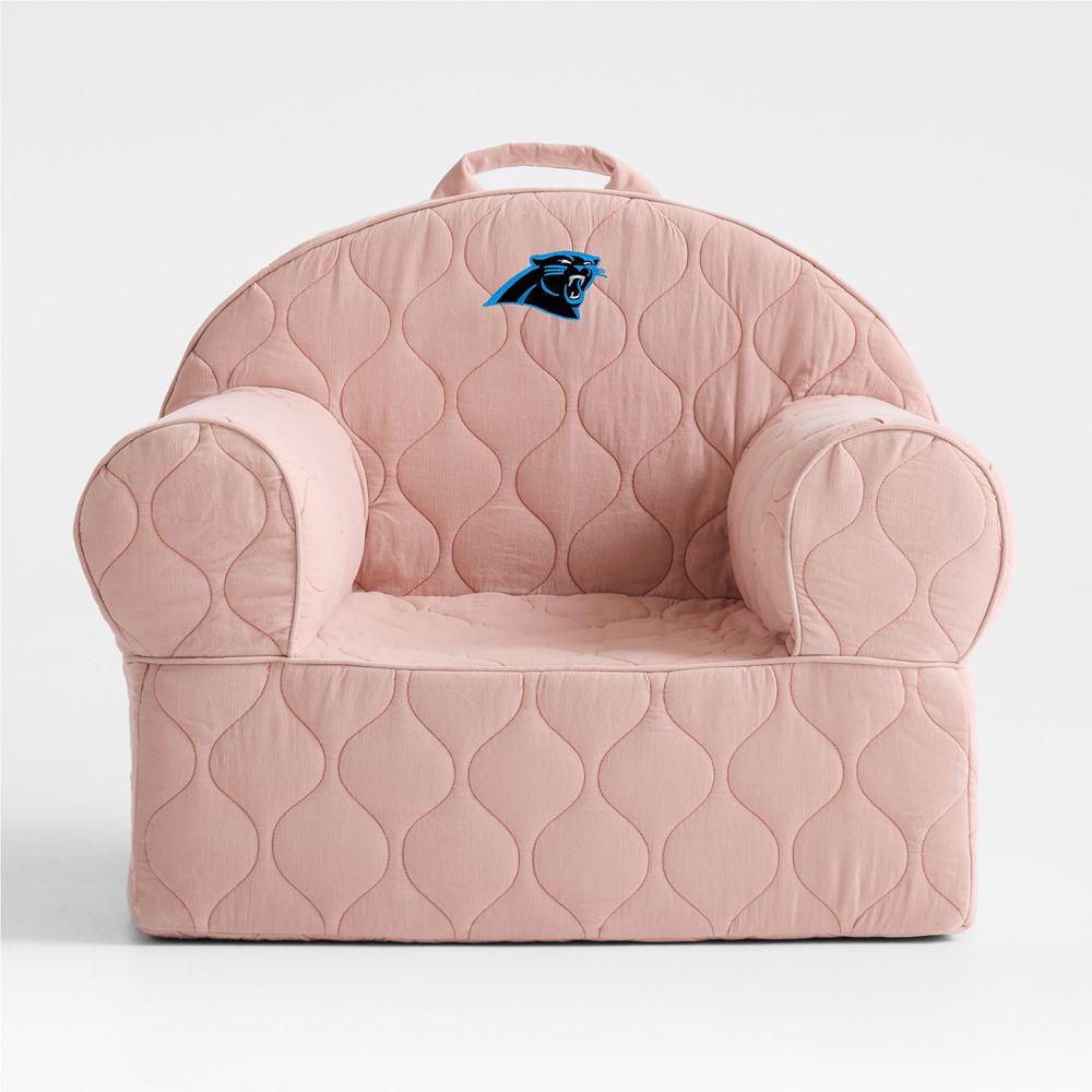 NFL Carolina Panthers Large Rosy Lilac Quilted Cotton Corduroy Kids Lounge Nod Chair