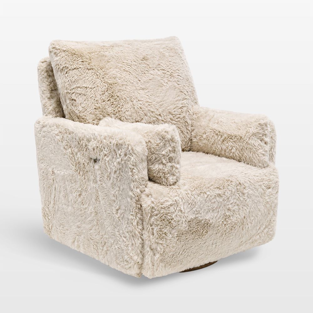 Oilo Ollie Swivel Glider Nursery Chair and a Half with Powered Back Recliner