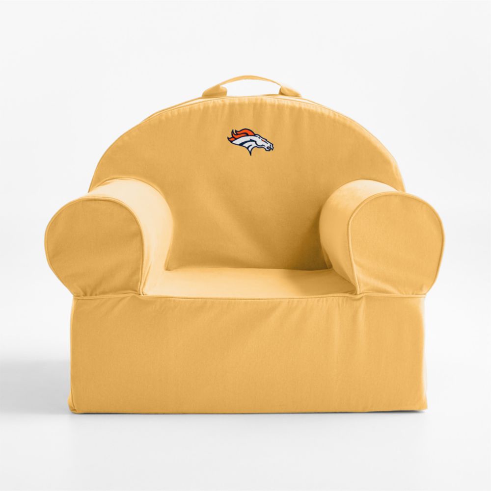NFL Denver Broncos Large Savannah Yellow Organic Cotton Kids Lounge Nod Chair