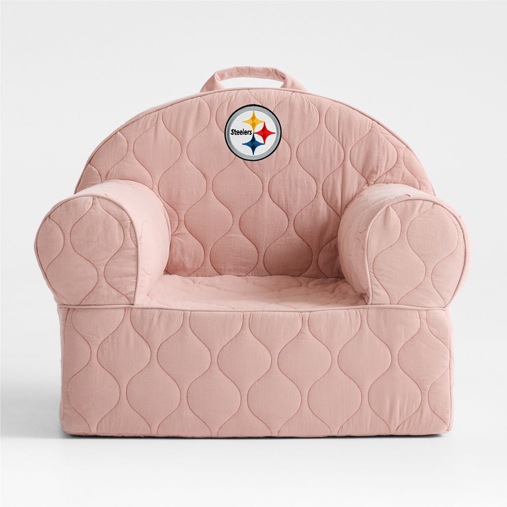 NFL Pittsburgh Steelers Large Rosy Lilac Quilted Cotton Corduroy Kids Lounge Nod Chair