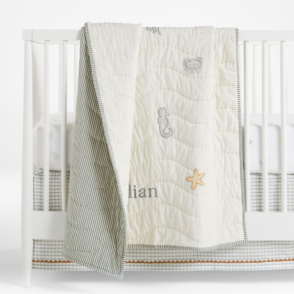 Sea Dreams 100% Organic Cotton Baby Crib Quilt